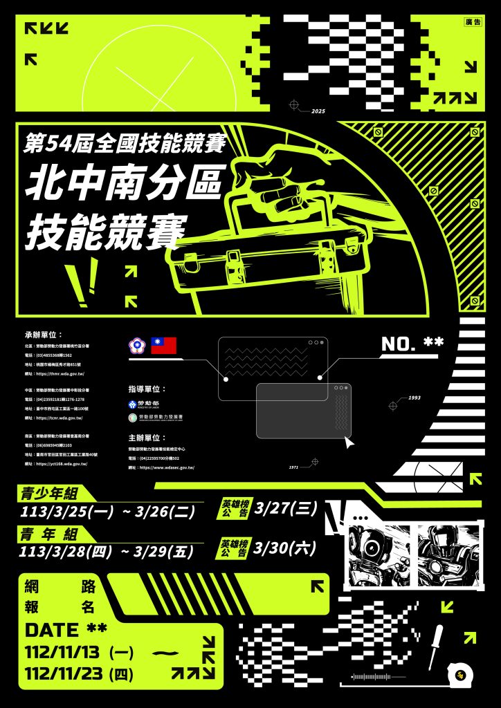 第54屆全國技能競賽分區技能競賽海報